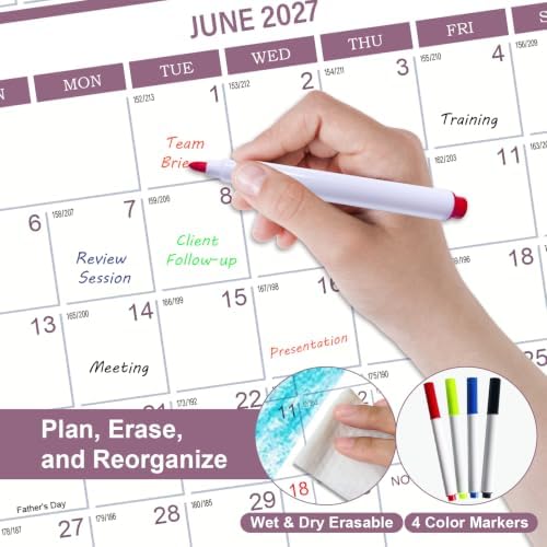 2027 Wall Calendar 32" x 48" Wet & Dry Erase 12 Months Calendar for Wall