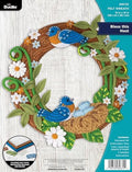 Bucilla Felt Applique Wreath Making Kit, Bless This Nest, Perfect for DIY Arts and Crafts, 89672E