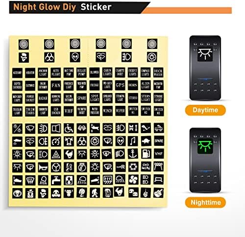 Nilight 8 Gang Rocker Switch Panel SPST On Off 5PIN Electrical Toggle Blue
