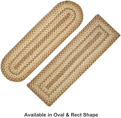 Homespice Cookie Dough Braided Table Runner for Rustic Decor, Rect 11x36