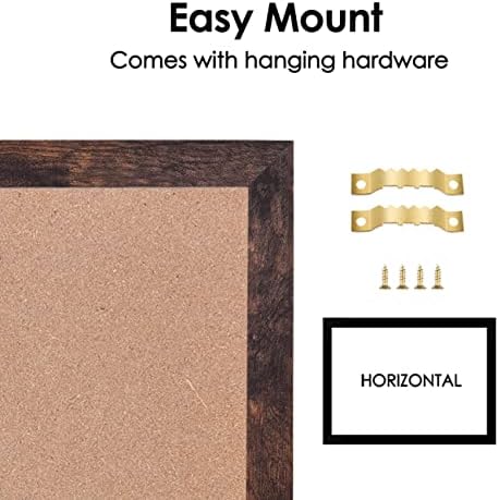 Dry Erase Calendar Whiteboard for Wall, Small Combination Magnetic Dry Erase White Board & Bulletin Board, 13" x 17" Walnut Brown Frame Calendar/Cork Combo Board(WB-3343)