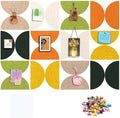 24PCS 11.8" Large Semi-Circle Felt Cork Board Tiles, Geometric Bulletin Boards with 50 Pushpins, 35 Adhesive Tabs for Office School Home Wall Decor Stickers Memos Photos Display (Semicircle)