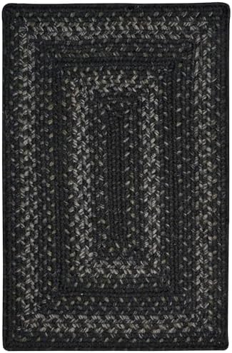 Homespice Jet Black Jute Braided Placemats, Rect 13x19 Set of 4