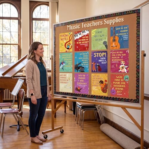 Funrous 12 Pcs Music Posters for Classroom Music Bulletin Board Decoration