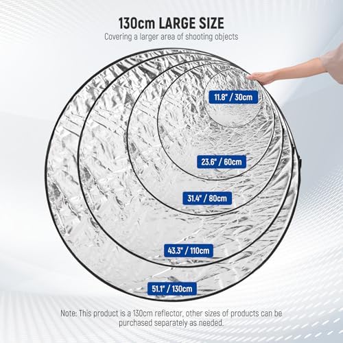 NEEWER 51 Inch/130 Centimeter Light Reflector Diffuser 5 in 1 Foldable