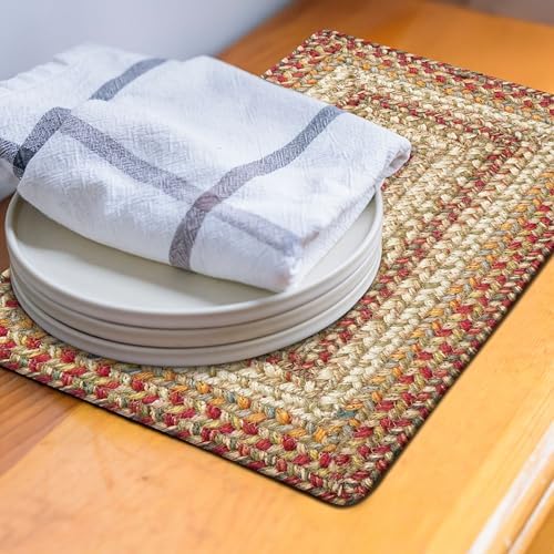 Homespice Harvest Jute Braided Table Mats, Rect 10x15 Set of 4