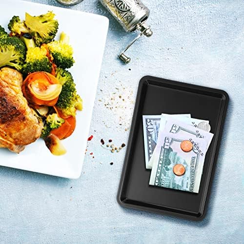 Set of 24 Restaurant Tip Tray Check Presenter for Restaurants Small Plastic Serving Trays 4.5 by 6.4 Inch, Guest Bill Holder Black with Gold Imprint for Kitchen Hotel Supplies