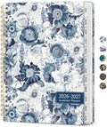 Planner 2026-2027, Jul 2026-Jun 2027 Academic Monthly & Weekly Planner | 6.3" x 8.5" Hardcover Pretty Calendar Planner for Women, Spiral Organizer for School Office Home Supplies, Blue Floral