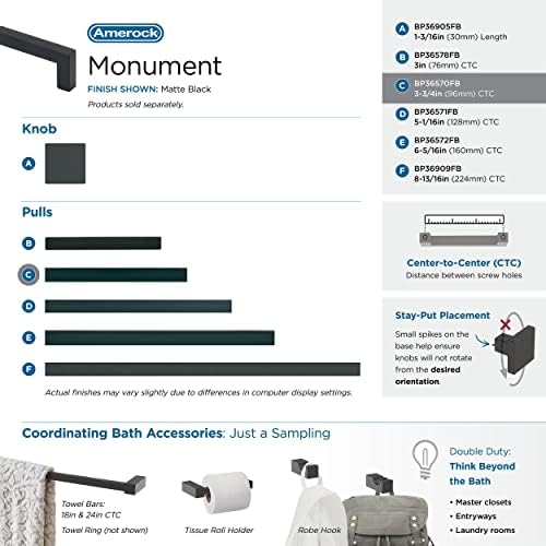 Amerock 3-3/4" Monument Matte Black Drawer Pull