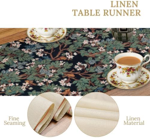 William Morris Tree of Life Table Runner Vintage Flowers Table Runner for Dining Table Decor 13 x 108 Inch