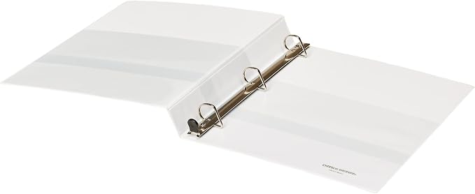 Office Depot® Heavy-Duty View 3-Ring Binder, 1" D-Rings, 49% Recycled, White, Pack of 4
