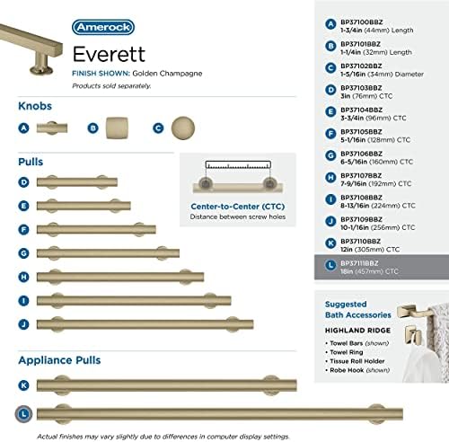 Amerock 18" Everett Golden Champagne Appliance Pull