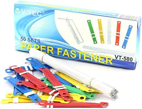 1Set/50pcs Plastic File Fastener 2-Hole Binder Clip Paper Fasteners 5 Colors Loose-Leaf Binding Clamp 8cm