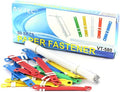 1Set/50pcs Plastic File Fastener 2-Hole Binder Clip Paper Fasteners 5 Colors Loose-Leaf Binding Clamp 8cm