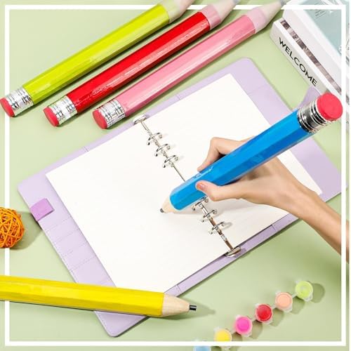 Tinlade 6 Pcs Jumbo Pencils Giant Pencil Multicolored Prop for Kids School