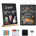 SELEAD Chalkboard Words Sign with Wooden Stand and Rope - 2 Pack 12x16 Inch