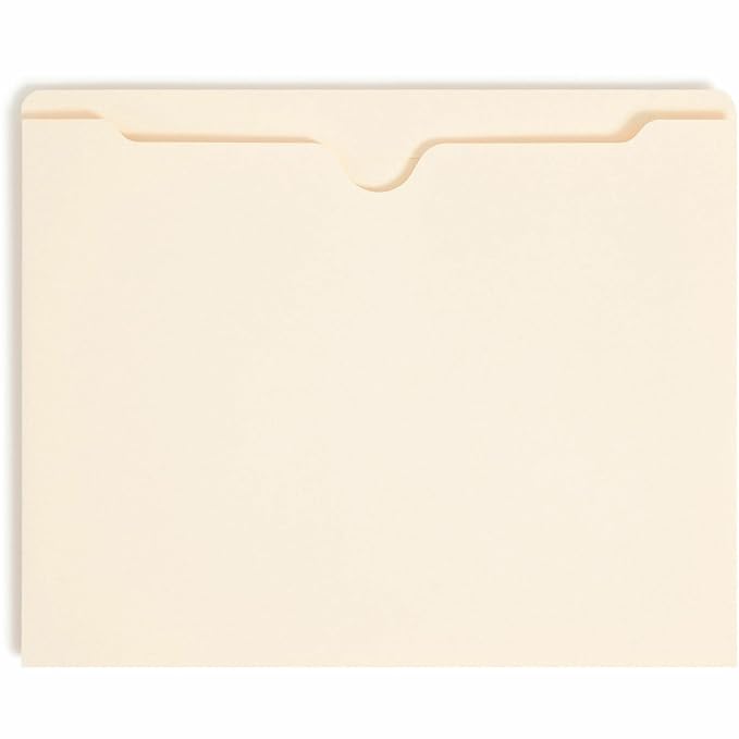 Smead File Jackets Letter Size for File Folders, Reinforced Straight-Cut Tab, 2" Expansion, Letter Size, Value Filing Products, Pack of 50