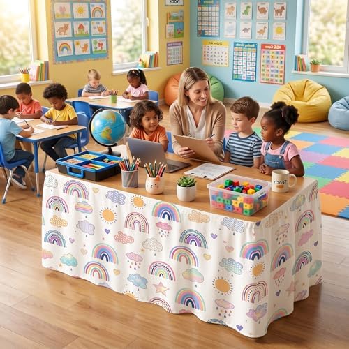 Teacher Desk Skirt for Classroom Ruffle Table Skirt Back to School
