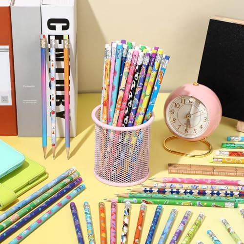 Sabary 100 Pcs Assorted Wood Pencil Bulk 50 Styles Colorful #2 HB Pencils
