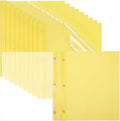 PATIKIL Plastic Report Covers with Prong, 10 Pcs 80 Sheet Clear Front Presentation Binders with 3 Metal Prong Fasteners Report Folder for Resume Documents Files Letter, Yellow