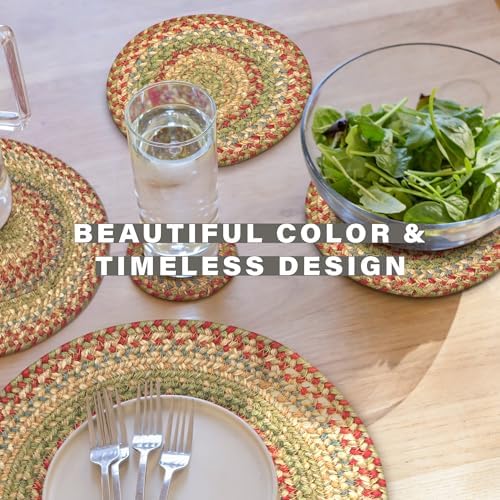 Homespice Azalea Jute Braided Trivets Ideal as Hot Pads, Round 8" Set of 3