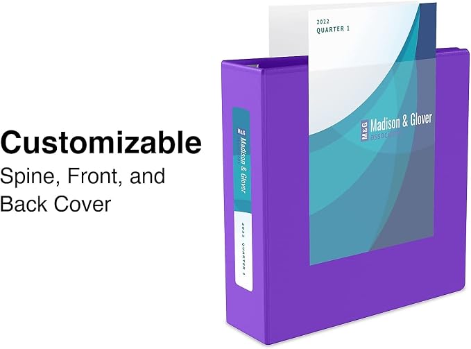 Staples Heavy-Duty 1-Inch 3-Ring View Binder, Purple, 275 Sheets | Durable binder for everyday school and office document organization.