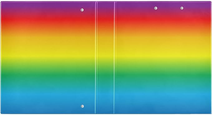 KLL Three-Rings Binders 1-1/2 Inch Notebook Binders with Clipboard 1/2 Pack of Binders Binders for School 200 Sheets Rainbow Gradient -819464