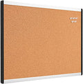 Amazon Basics Cork Bulletin Board, 23" x 17", Lightweight, Easy to Mount, Aluminum/Plastic Frame
