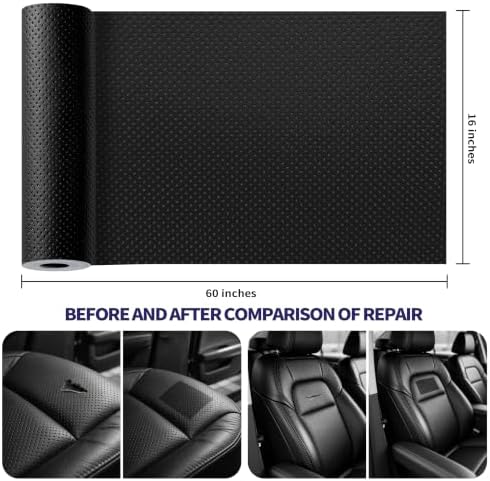 Besezx Leather Repair Patch Tape Kit, Breathable Self Adhesive Leather Repair for Furniture, Couch, Sofa, Car Seats,Office Chair,Vinyl Repair Kit.60inx16in