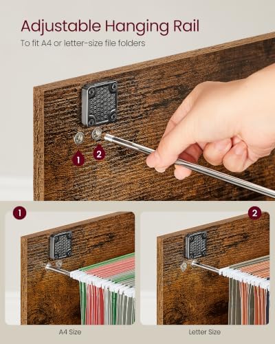 VASAGLE 2 Drawer File Cabinet with Locks, for A4, Letter Sized Documents