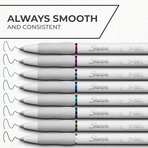 Sharpie S-Gel Pens, Fashion Barrel Gel Pens, Pearl White Body, Medium (0.7mm) Point, USA 250th Anniversary Edition, 1 Count (Pack of 144)