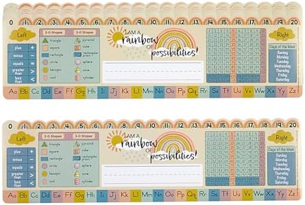 Really Good Stuff Boho Self-Adhesive Vinyl Desktop Helpers, Set of 24