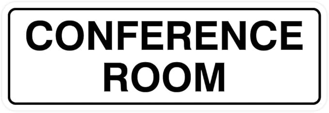Standard Conference Room Sign - White - Medium 10 Pack