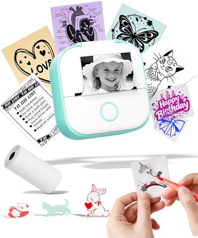 Memoking Sticker Maker Machine, T02 Mini Printer Sticker Maker for Kids