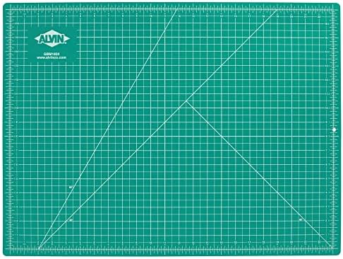 ALVIN GBM Self-Healing Cutting Mat 18 x 24 inch | Double-Sided Green/Black | 5-Layer Gridded Surface for Arts, Crafts and Sewing - Model GBM1824