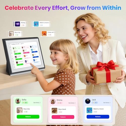 BIGASUO 10.1" Digital Calendar, Smart Touchscreen Interactive Display, Electronic Organizer for Monthly, Weekly & Daily Agenda, Chore Chart, Meal Planner, To Do List, Family Schedules, Picture Frame
