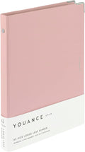 Maruman YOUANCE 20-Ring Binder, Holds 70 Sheets, A5 5.83"x8.27", Light Pink | Durable Vinyl Cover, Storage Pocket, Includes 10 3mm Graph Paper Sheets & Clear Sheet Protector, Made in Japan