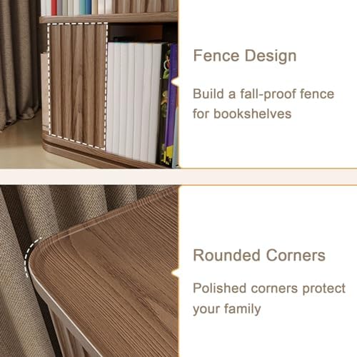 GAMAK Rotating Bookshelf 2-4 Tier Revolving Bookcase 360 Display Floor Standing Bookcase Storage Rack Wood Book Shelf Organizer for Bedroom Living Room Study Room (Color : Wood, Size : Four)
