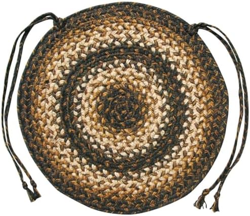 Homespice Kilimanjaro Jute Braided Chair Pads, Round 15" Set of 2