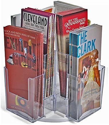 Azar Displays 252805 8-Pocket Tri-Fold Brochure Counter Display Revolves on a 9" Base