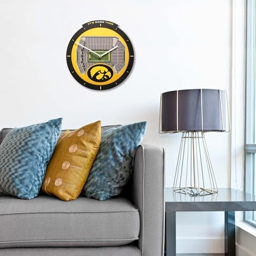 YouTheFan NCAA Iowa Hawkeyes StadiumView 3D Wall Clock