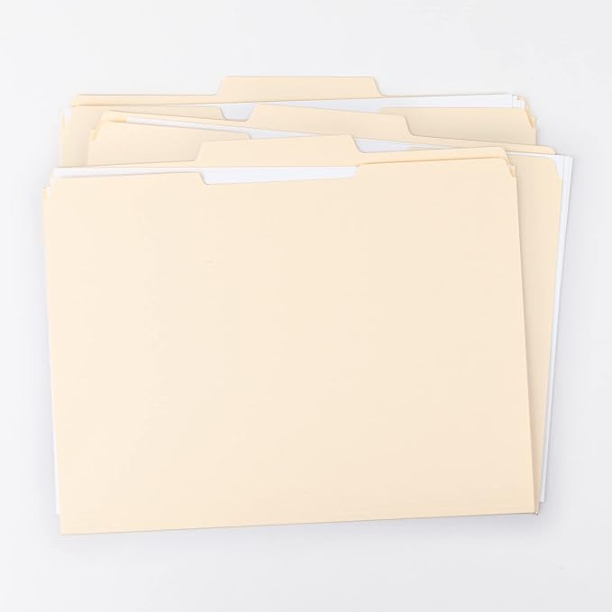 Smead File Folder, Reinforced 1/3-Cut Tab, Letter Size, Manila, 45 Per Box (10438)