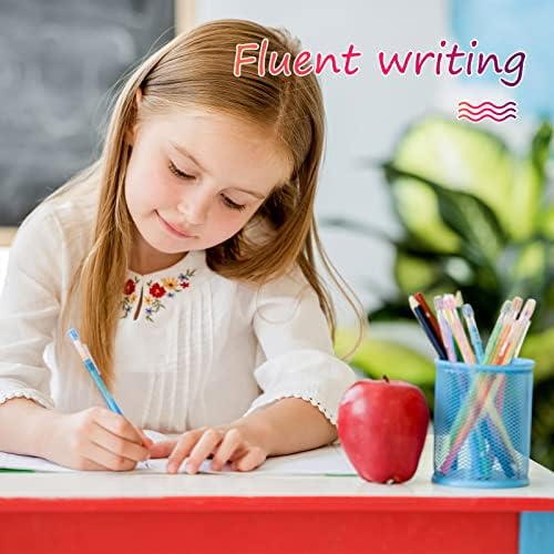 Crtiin 100 Pack HB Colorful Stackable Pencils, Translucent Multipoint Non-sharpening Stackable Pencil with Matching Eraser for Girls Students Teachers Office Supplies Rewards, 7 Colors