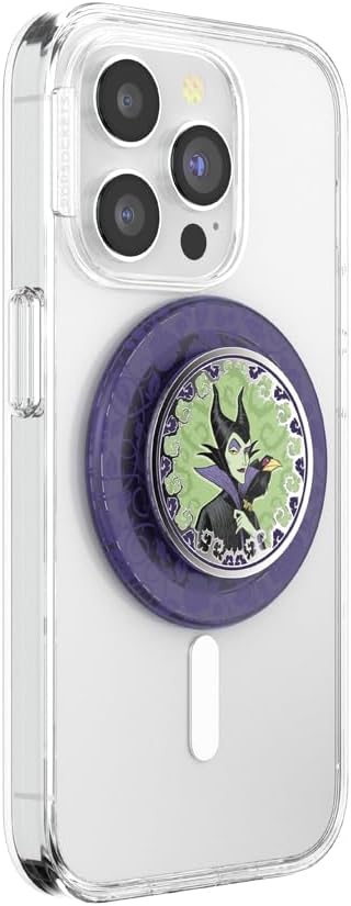 PopSockets Phone Grip for MagSafe, Magnetic Holder- Maleficent | Removable, For Kindle / Android / iPhone, With Magnet, Disney, Mickey Mouse, Minnie, Enamel, Designs