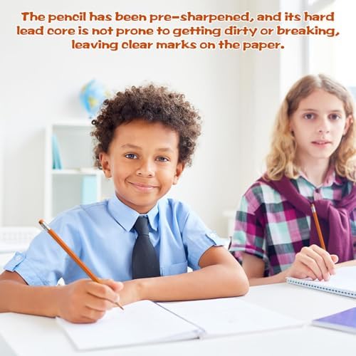 36 PCS Orange Pencils with Eraser, Pre-Sharpened HB Spring & Easter Pencils for Kids, School Supplies for Writing, Drawing & Easter Art Crafts (Orange)