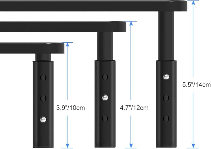 suptek Computer Monitor Stand Riser with Drawer,Monitor Riser for Laptop, Printer, Notebook and All Flat Screen TV Display with Vented Platform,3 Height Adjustable Laptop Riser,1 Pack,Black