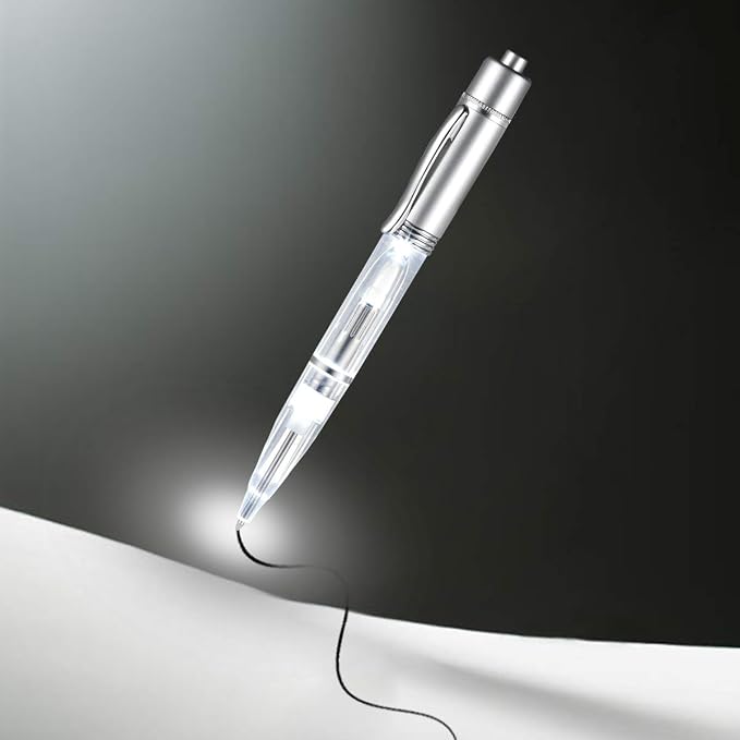 Penyeah Pen Light - LED Pen with Light, Light Up Penlight for Night Writing Ballpoint Pen for Night Writer -Replacement Accessorries Included 4 PK -(1White+1Red+1Green+1Blue)