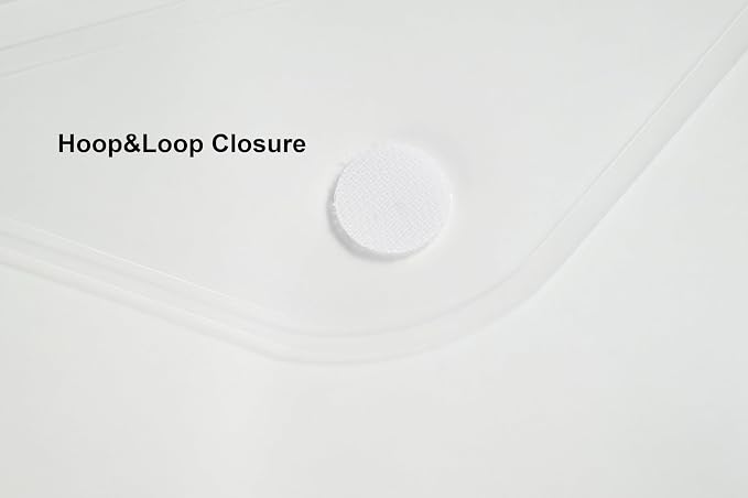 Plastic 3 Ring Binder Pockets Clear Pouches for 5.5’’ x 8.5’’ Paper Folder Organizer Hook Loop Closure 40 Pack