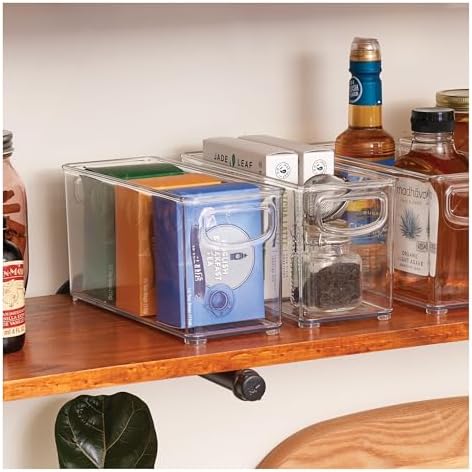 iDesign Plastic Stackable Pantry Bin, Set of 2, Clear