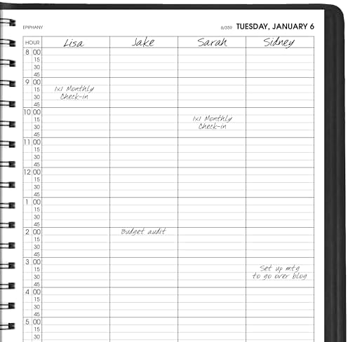 AT-A-GLANCE 2026 Appointment Book Planner, Daily, 8" x 11", Large, Four Person Group, Black (708220526)